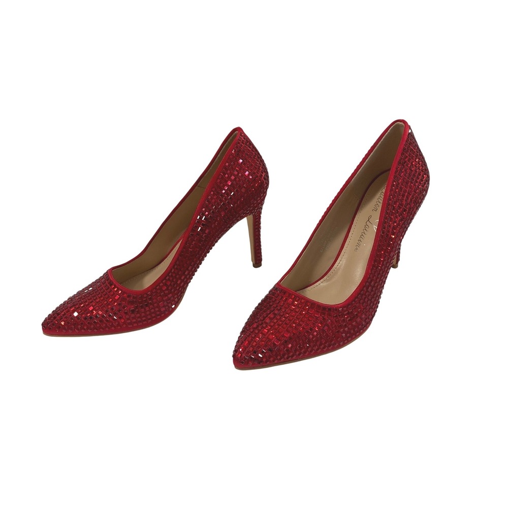 Lauren Lorraine Pumps Womens 10 Dazzle Red Embellished Stiletto Heels Glam Party - Picture 3 of 13